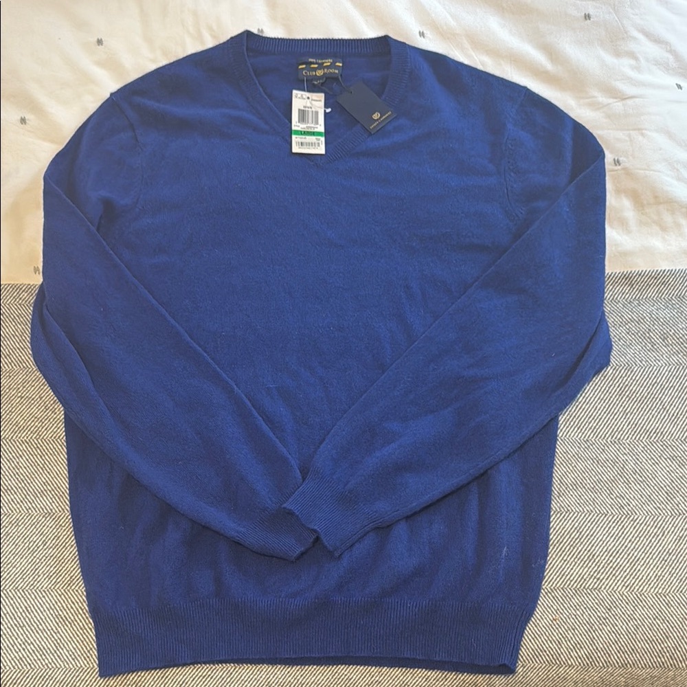 Club Room Blue V-Neck Cashmere Men’s Sweater